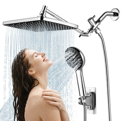Shower Head with Handheld,High Pressure Chrome Rain Shower Head
