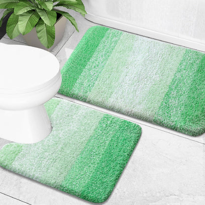 OLANLY Micorfiber Bathroom Rug Set 2 Piece, Soft Absorbent Bath Mats, Grey