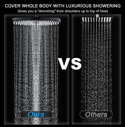 Rain Shower Head with Handheld Showerhead, Black 1.8GPM 460311