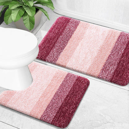 OLANLY Micorfiber Bathroom Rug Set 2 Piece, Soft Absorbent Bath Mats, Grey