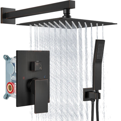 Aolemi Shower Faucet Set with Handheld Matte Black 8 Inch Head