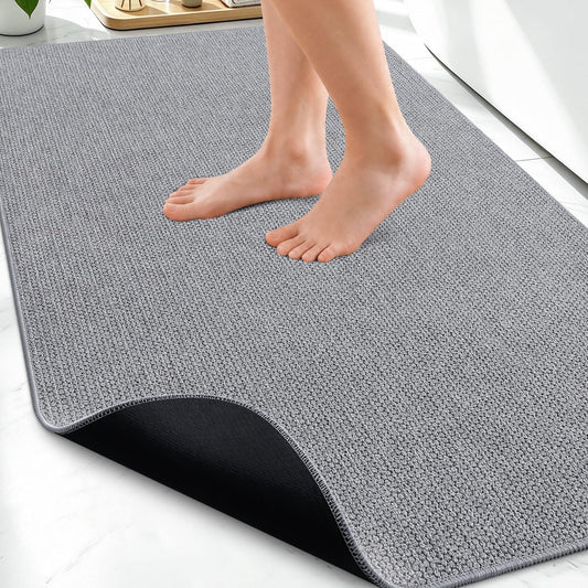 Smiry Ultra Thin Bath Mat 30X20, Non Slip Rubber Washable Bathroom Rugs