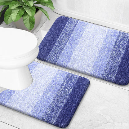 OLANLY Micorfiber Bathroom Rug Set 2 Piece, Soft Absorbent Bath Mats, Grey