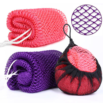 2 Pack African Net Sponge Exfoliating Body Scrubber Bath Sponge for Daily Use (Yellow + Dark Green)