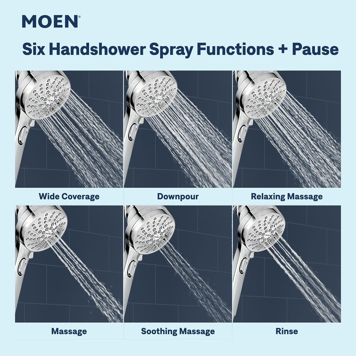 Moen 26009SRN Engage Magnetix 2-in-1 Combo Rain Showerhead with Handheld Spray, Magnetic Docking System, Spot Resist Brushed Nickel, 6-Spray Settings, 2.5 GPM