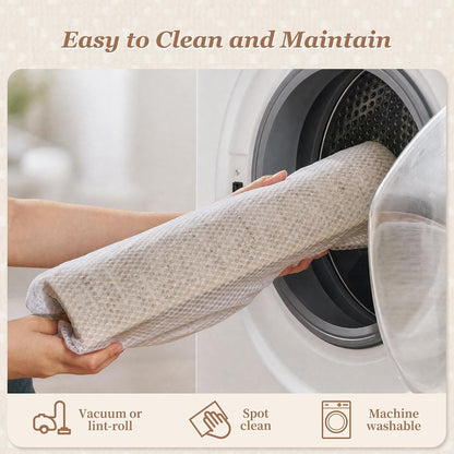 Chenille Bath Mat Non Slip Absorbent Quick Dry Bathroom Mat 17"x24", Beige