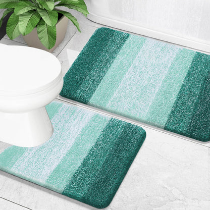 OLANLY Micorfiber Bathroom Rug Set 2 Piece, Soft Absorbent Bath Mats, Grey