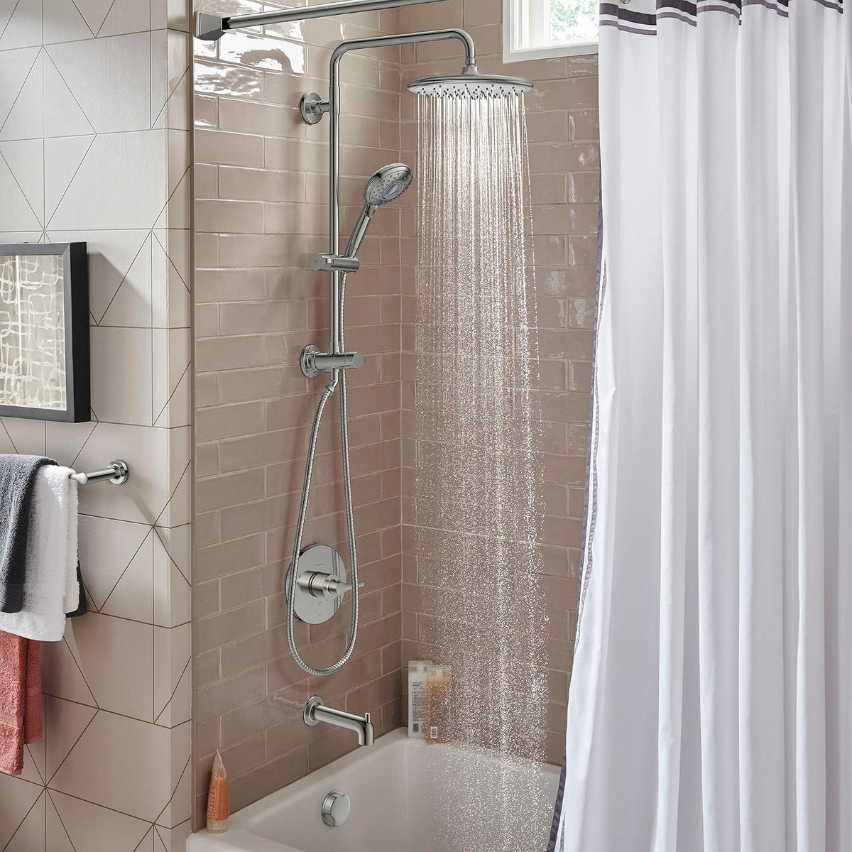 American Standard 24" Spectra Versa Shower System, Rain Head,Brushed Nickel