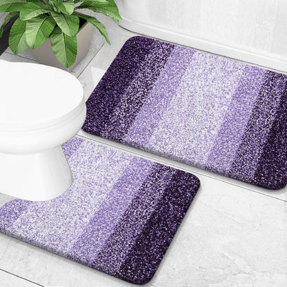 OLANLY Micorfiber Bathroom Rug Set 2 Piece, Soft Absorbent Bath Mats, Grey
