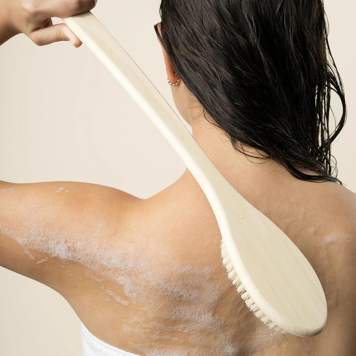 EcoTools Bath Bristle Brush, Back Scrubber for Shower with Long Handle