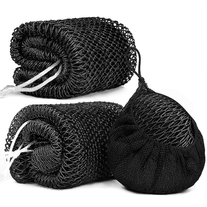 2 Pack African Net Sponge Exfoliating Body Scrubber Bath Sponge for Daily Use (Yellow + Dark Green)