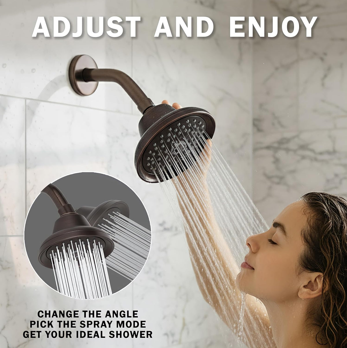 Aqua Elegante Massage Shower Head With Mist - 2.5 GPM - Oil-Rubbed Bronze