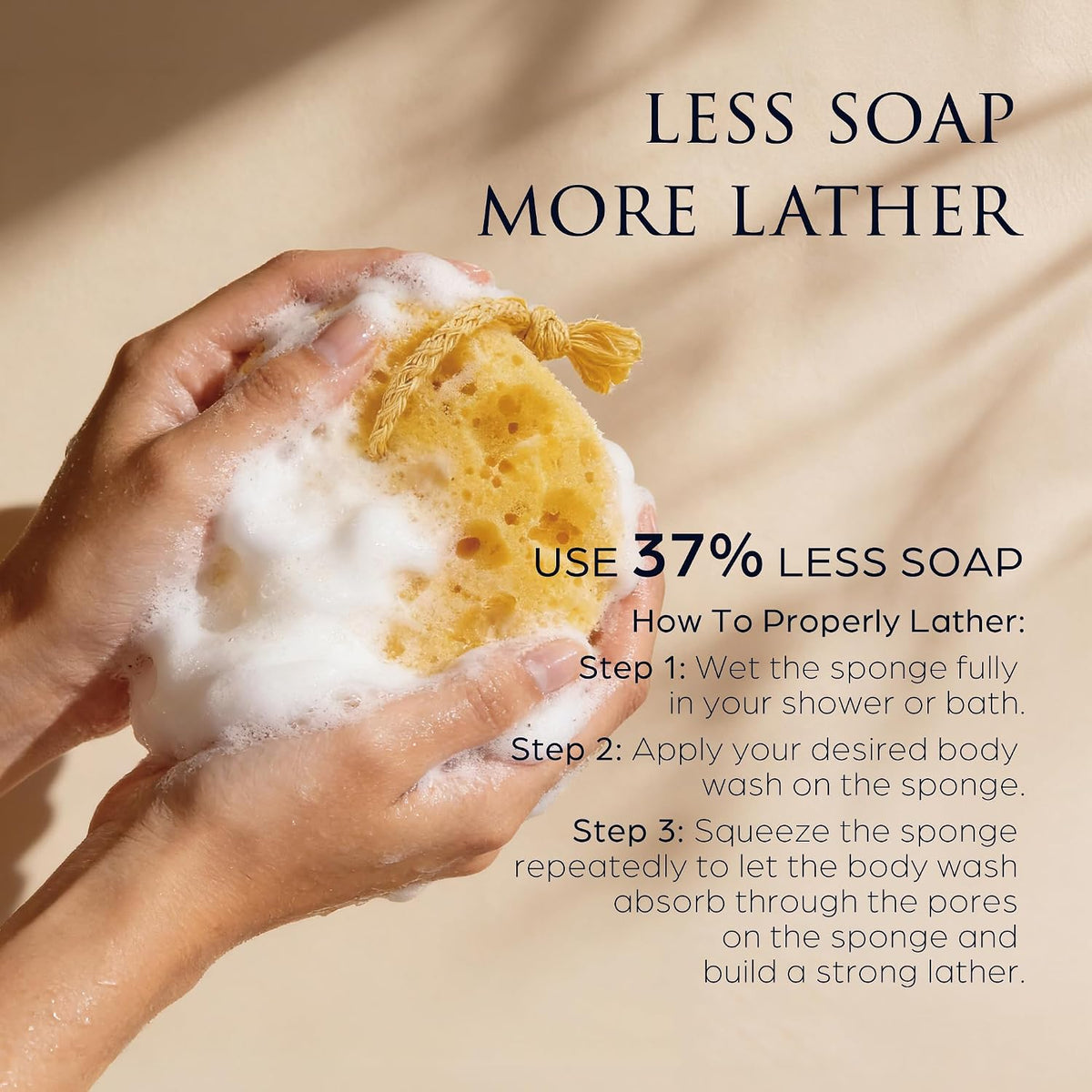 Spongentle Loofah Sponge for Shower and Bathing, Bath Sponge with Dual Texture, Shower Pouf for Gentle and Deep Exfoliation, Large Size Body Scrubber for Men & Women, PU Foam, 37% More Lather, 2 Pack