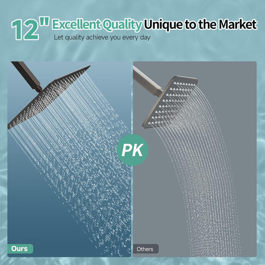 SR SUN RISE 12 Inch Brass Rain Shower Head Oil Rubbed Bronze High Pressure Rainfall Showerhead Water Saving