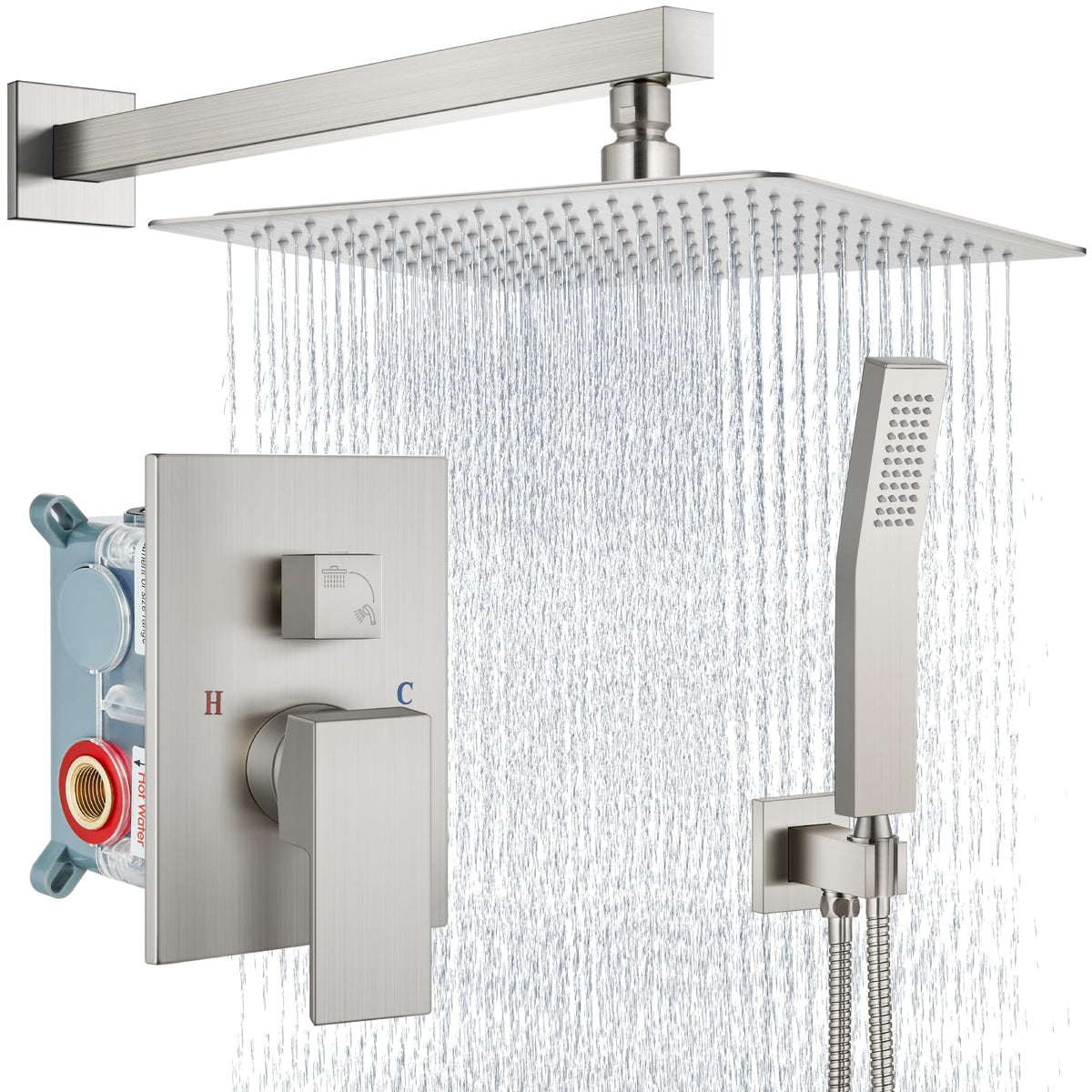 Aolemi Shower Faucet Set with Handheld Matte Black 8 Inch Head