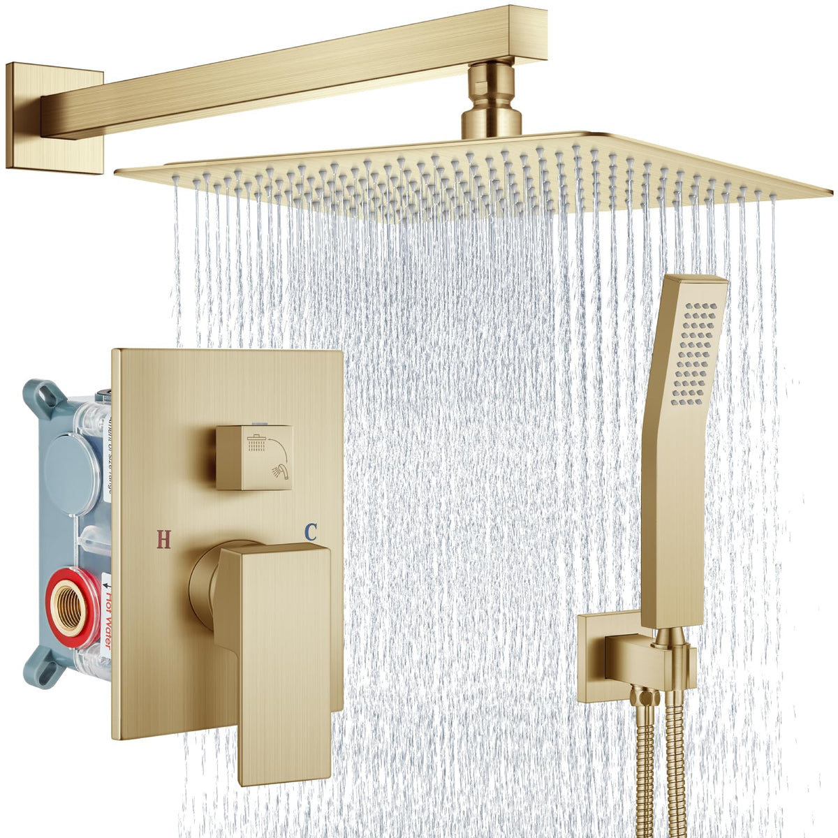 Aolemi Shower Faucet Set with Handheld Matte Black 8 Inch Head
