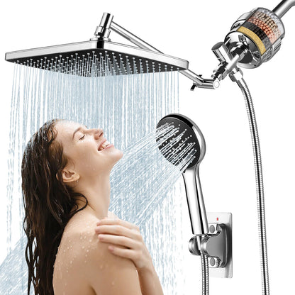 Shower Head with Handheld,High Pressure Chrome Rain Shower Head