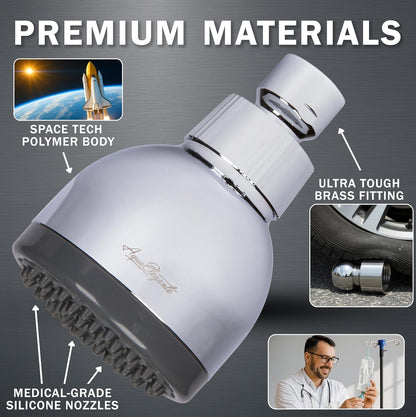 Aqua Elegante High Pressure Shower Head - 2.5 GPM - Polished Chrome