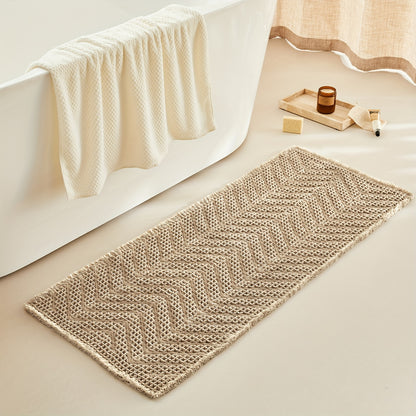 Upgraded Waffle Bath Mat - Super Absorbent, Non-Slip, Machine Washable Bathroom Rugs with Quick Dry & Ultra Soft Design, Boho Farmhouse Decor, Rubber Backed for Safety, Bath Rug for Bathroom Rug, Kitchen Room, Bedroom, Laundryroom