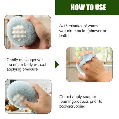 2 Counts Bath Sponge Body Brush,Bath Loofah Sponge Brush to Scrub,Exfoliating Body Scrubber Mesh Balls, The Body and Enjoy The Shower-Random Colors