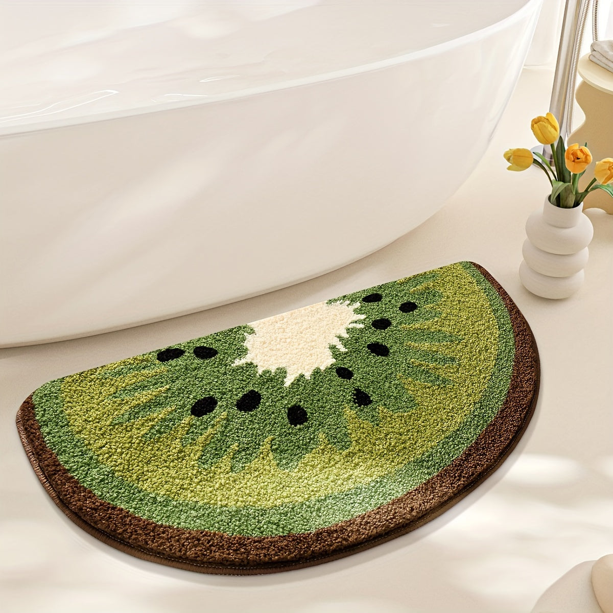 1pc Bathroom Rug Mat, Extra Soft Absorbent Premium Bath Rug Fruit Series, Non-Slip Comfortable Bath Mat for Bathroom Floor, Sink, Bathtub, Shower Room, Christmas Decoration Christmas Gift