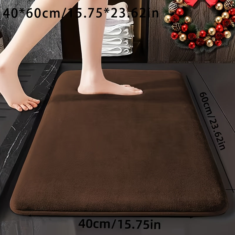 1pc Ultra-Soft Absorbent Mat 25D Thickened Non-Slip Machine Washable Luxury Memory Foam Bath Mat Quick-Dry Thickened Toilet Rug Soft Comfortable Home Decor Living Room Kitchen Laundry Room Bedroom Indoor Use