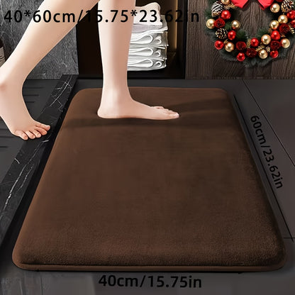 1pc Ultra-Soft Absorbent Mat 25D Thickened Non-Slip Machine Washable Luxury Memory Foam Bath Mat Quick-Dry Thickened Toilet Rug Soft Comfortable Home Decor Living Room Kitchen Laundry Room Bedroom Indoor Use