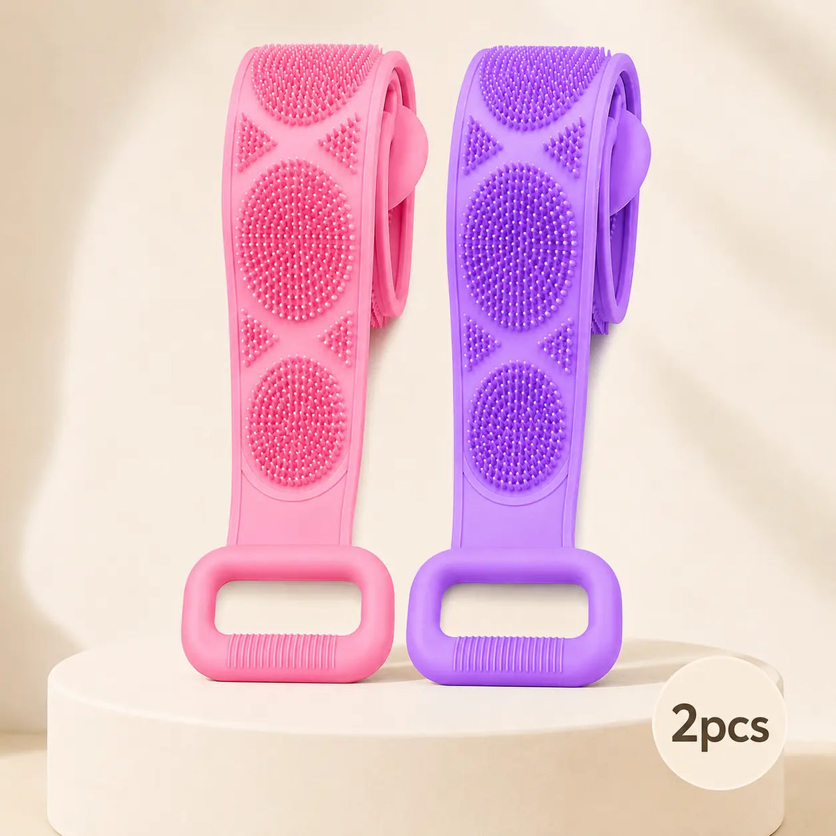 1-Piece Lightweight Silicone Bath Brush - Double-Sided Back Scrubbing Tool with Mesh Sponge, Long Body Cleaning Brush Strap, Soft Bristles & Handles for Gentle Exfoliation (Indoor Recreation Self-Care Accessory),back to school,back to school haul,sohochic