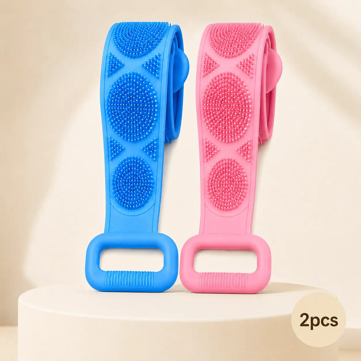 1-Piece Lightweight Silicone Bath Brush - Double-Sided Back Scrubbing Tool with Mesh Sponge, Long Body Cleaning Brush Strap, Soft Bristles & Handles for Gentle Exfoliation (Indoor Recreation Self-Care Accessory),back to school,back to school haul,sohochic