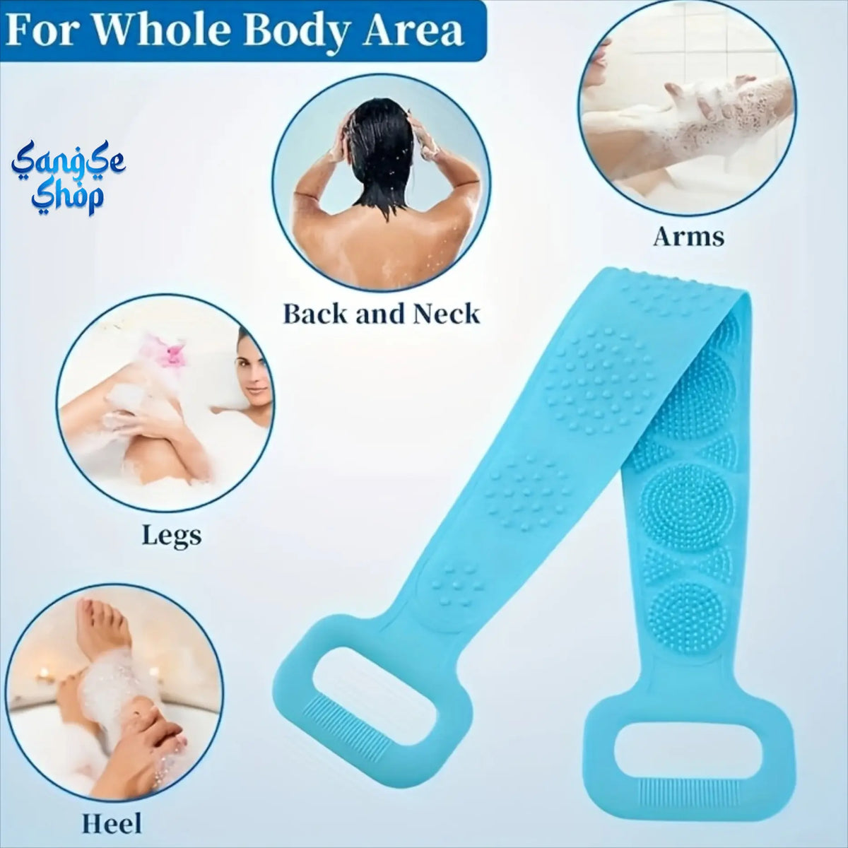 1/2PCS Body Exfoliating Bath Set, Silicone Body Scrubber, Back Scrubber Strap, Bath Sponge & Massage Brush, Double-Sided Deep Cleansing Shower Accessories for Men & Women, Skin Exfoliation & Body Care