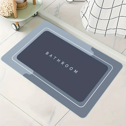 1pc Quick-Dry Bathroom Mat Bath Rug Non-Slip Absorbent Diatom Mud Floor Rug with Geometric Design for Shower And Entryway Bathroom Mat Suitable for Family Living Room Kitchen Bedroom Farmhouse Christmas Thanksgiving Halloween