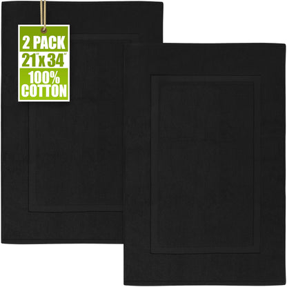 Utopia Towels Cotton Bath Mat, 21x34 in, 2 Pack, Grey