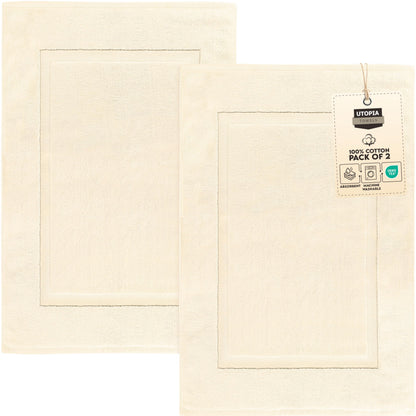 Utopia Towels Cotton Bath Mat, 21x34 in, 2 Pack, Grey