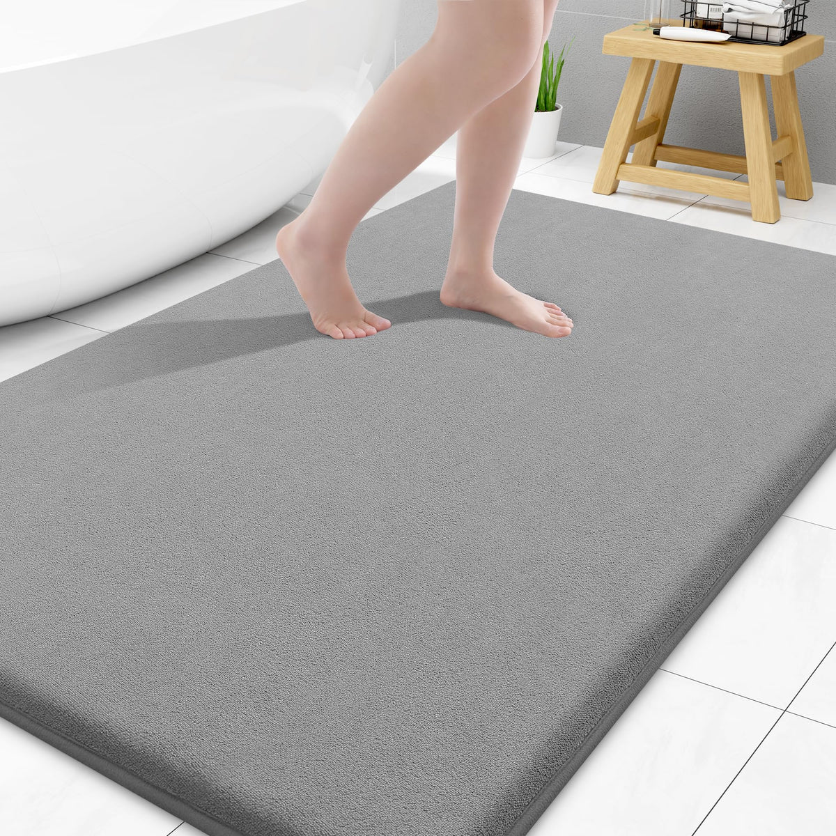 Smiry Memory Foam Bath Mat 30x20, Extra Soft and Absorbent Bathroom Rugs