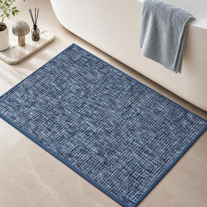 Chenille Bath Mat Non Slip Absorbent Quick Dry Bathroom Mat 17"x24", Beige
