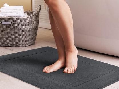 Utopia Towels Cotton Bath Mat, 21x34 in, 2 Pack, Grey