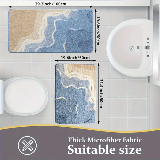 Set of 2 Bathroom Rugs/Mats. Luxuriously Soft And Highly Absorbent Premium Bath Rug. Floral Design Floor Mat Set for The Bathroom. Budget-Friendly. Additions for The Bathroom. Decor for Apartments And Homes