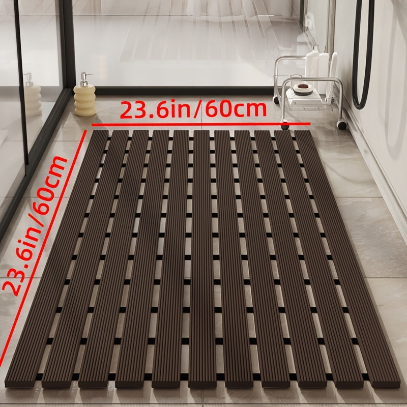 1pc of Dongyang brand Christmas PVC anti slip bathroom mat, bathroom mat with rubber backing and drainage holes, soft shower mat, suitable for bathtub, shower floor mat, bathroom mat, simple and stylish bathroom decoration mat, 16.9 * 23.6 inches, Best fo