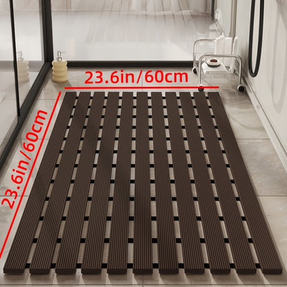 1pc of Dongyang brand Christmas PVC anti slip bathroom mat, bathroom mat with rubber backing and drainage holes, soft shower mat, suitable for bathtub, shower floor mat, bathroom mat, simple and stylish bathroom decoration mat, 16.9 * 23.6 inches, Best fo