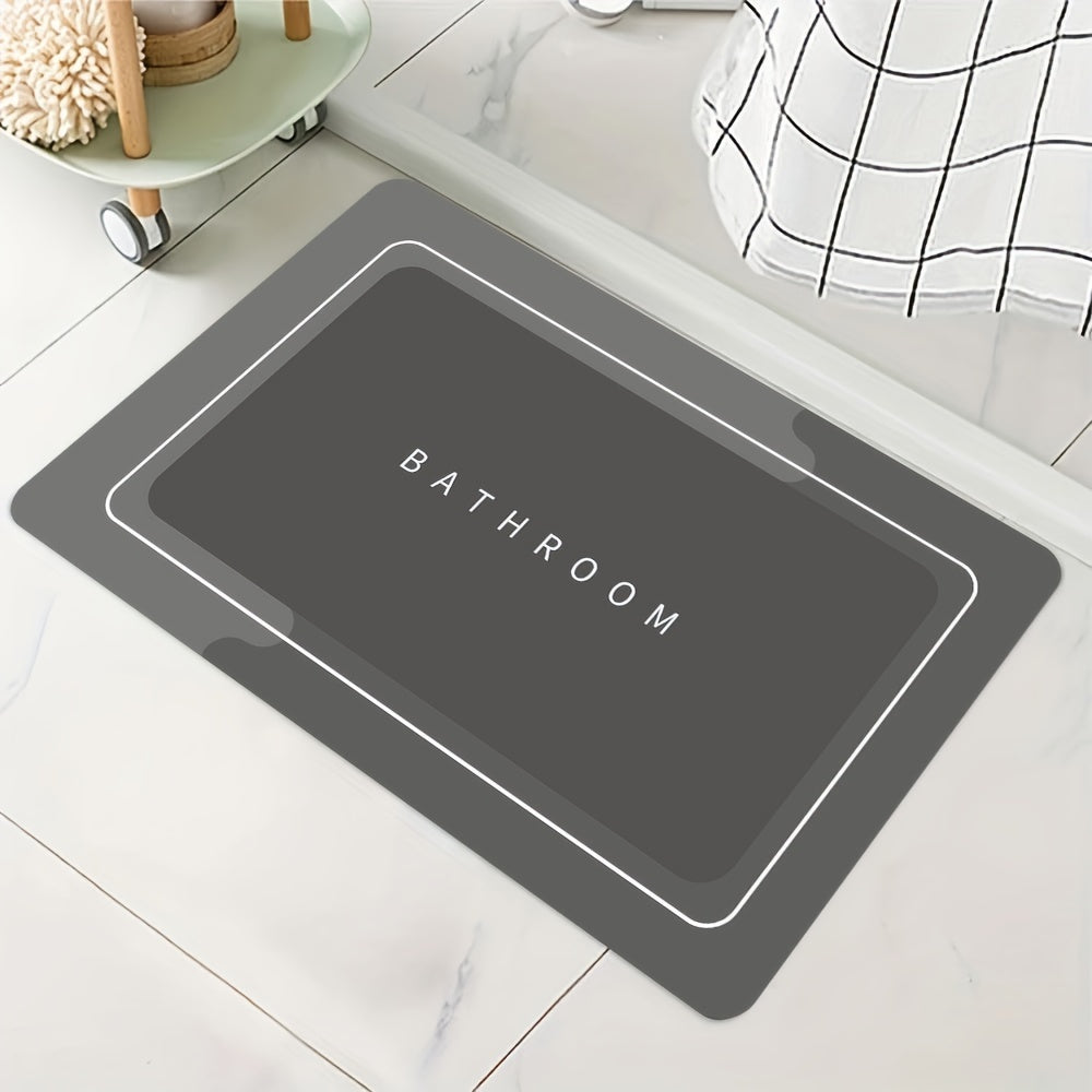 1pc Quick-Dry Bathroom Mat Bath Rug Non-Slip Absorbent Diatom Mud Floor Rug with Geometric Design for Shower And Entryway Bathroom Mat Suitable for Family Living Room Kitchen Bedroom Farmhouse Christmas Thanksgiving Halloween