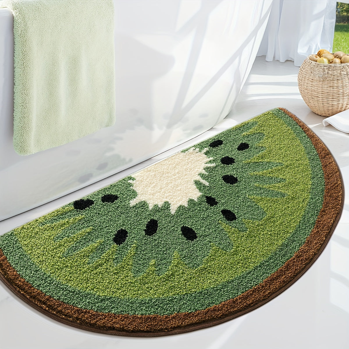 1pc Bathroom Rug Mat, Extra Soft Absorbent Premium Bath Rug Fruit Series, Non-Slip Comfortable Bath Mat for Bathroom Floor, Sink, Bathtub, Shower Room, Christmas Decoration Christmas Gift