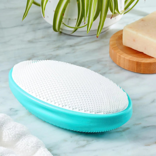 WIZKER Unisex Silicone Ingrown Hair Bath Brush - Soft & Firm Bristles, Face & Body Scrubber, Non-Slip Waterproof Bathing Accessory for Smooth Skin & Razor Bumps
