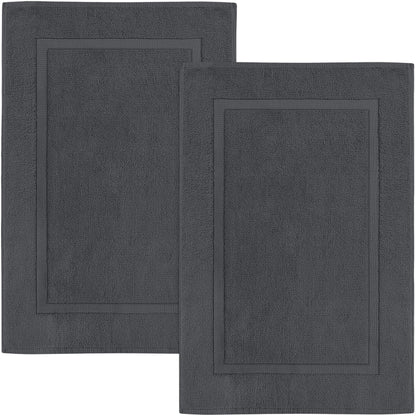 Utopia Towels Cotton Bath Mat, 21x34 in, 2 Pack, Grey