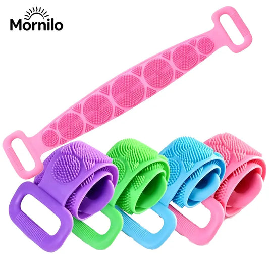 2pcs Silicone Back Scrubber for Shower, Extra Long Double Sided Body Scrubber Brush, Exfoliating Bath Sponge for Men & Women, Flexible Silicone Body Wash Brush for Deep Cleaning, Shower Massage & Daily Bath Accessories