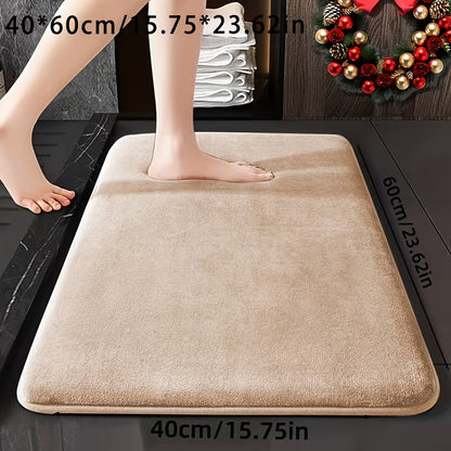 1pc Ultra-Soft Absorbent Mat 25D Thickened Non-Slip Machine Washable Luxury Memory Foam Bath Mat Quick-Dry Thickened Toilet Rug Soft Comfortable Home Decor Living Room Kitchen Laundry Room Bedroom Indoor Use