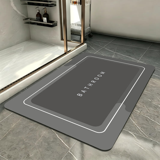 1pc Quick-Dry Bathroom Mat Bath Rug Non-Slip Absorbent Diatom Mud Floor Rug with Geometric Design for Shower And Entryway Bathroom Mat Suitable for Family Living Room Kitchen Bedroom Farmhouse Christmas Thanksgiving Halloween