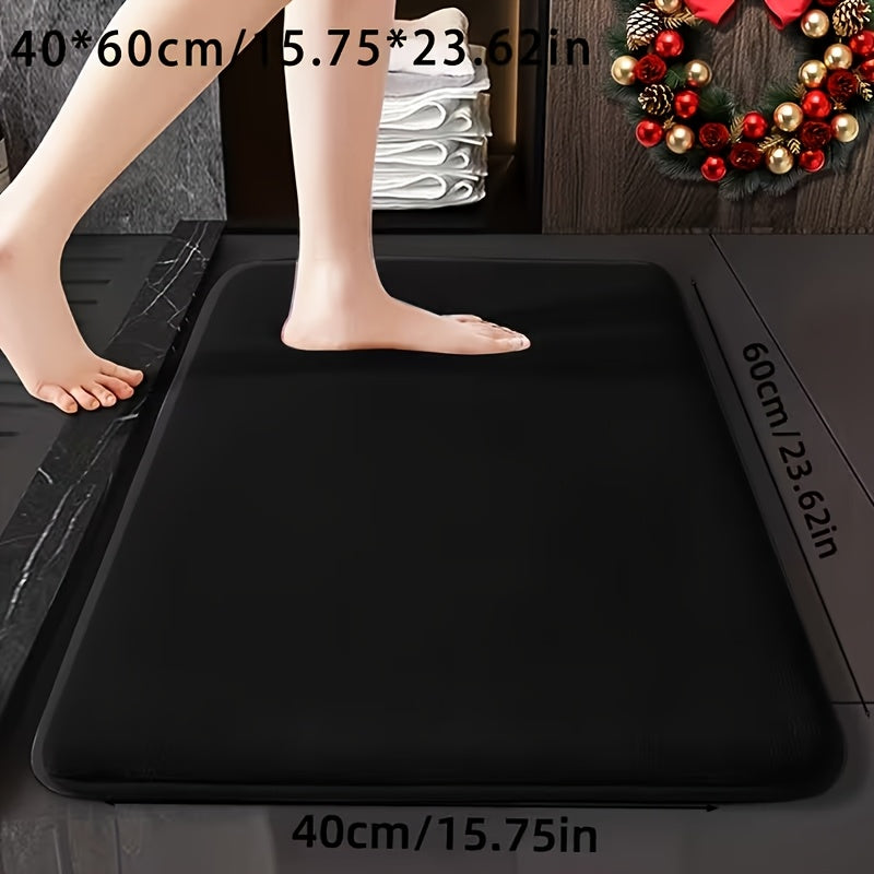 1pc Ultra-Soft Absorbent Mat 25D Thickened Non-Slip Machine Washable Luxury Memory Foam Bath Mat Quick-Dry Thickened Toilet Rug Soft Comfortable Home Decor Living Room Kitchen Laundry Room Bedroom Indoor Use