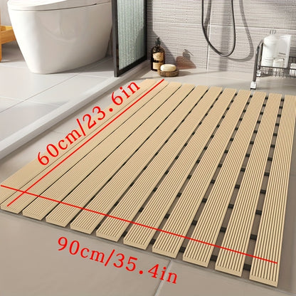 1pc of Dongyang brand Christmas PVC anti slip bathroom mat, bathroom mat with rubber backing and drainage holes, soft shower mat, suitable for bathtub, shower floor mat, bathroom mat, simple and stylish bathroom decoration mat, 16.9 * 23.6 inches, Best fo