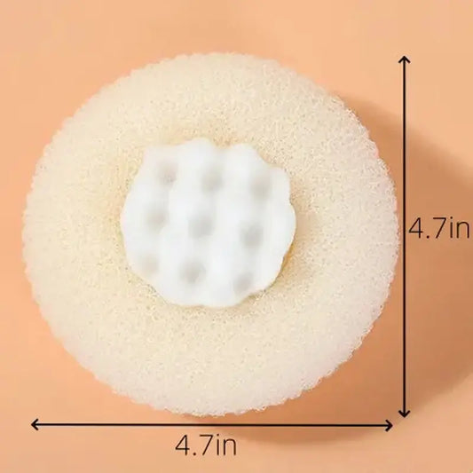 2 Counts Bath Sponge Body Brush,Bath Loofah Sponge Brush to Scrub,Exfoliating Body Scrubber Mesh Balls, The Body and Enjoy The Shower-Random Colors