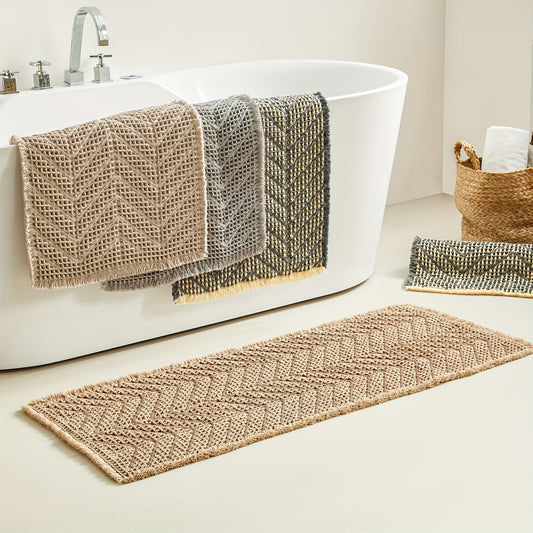 Upgraded Waffle Bath Mat - Super Absorbent, Non-Slip, Machine Washable Bathroom Rugs with Quick Dry & Ultra Soft Design, Boho Farmhouse Decor, Rubber Backed for Safety, Bath Rug for Bathroom Rug, Kitchen Room, Bedroom, Laundryroom